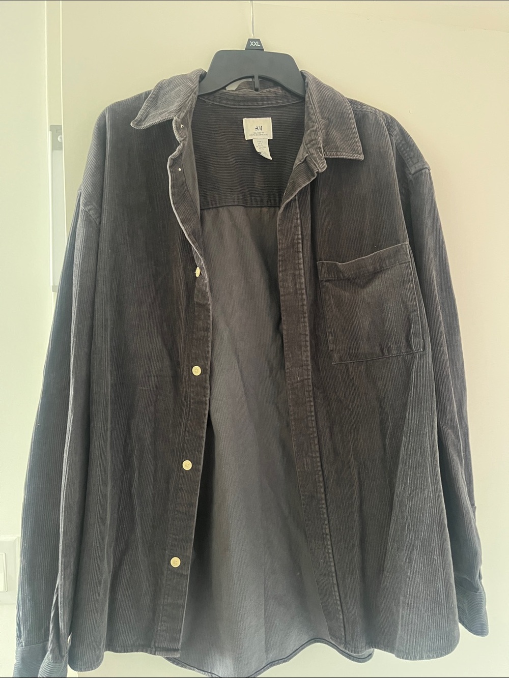 H&M Men's Charcoal Corduroy Shirt Jacket